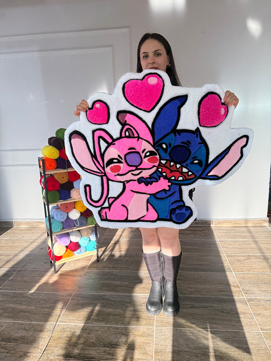 Angel Stitch Halısı Disney Çocuk Halısı Dekoratif Tufting Halı