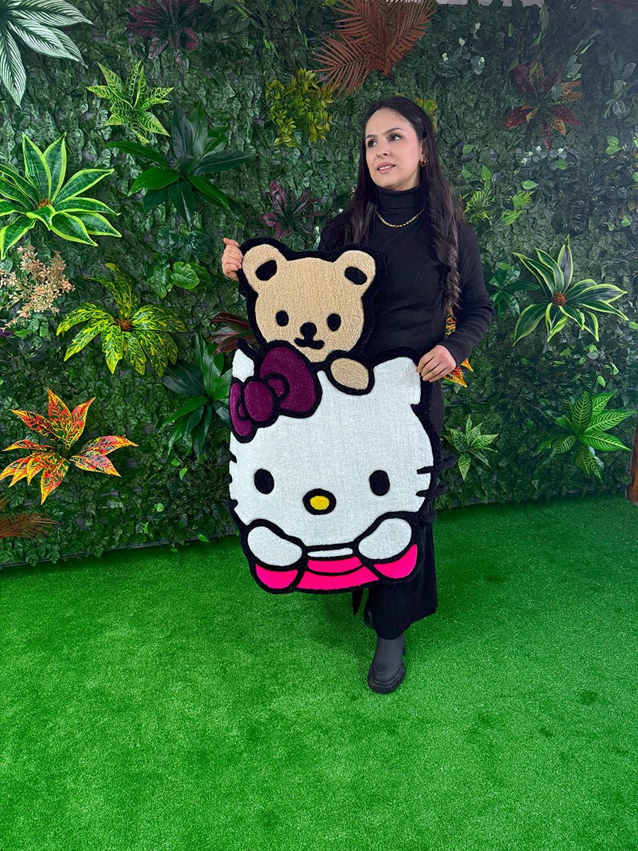 Ayıcık Hello Kitty Ayıcıklı Çocuk Halısı Tufting Halı