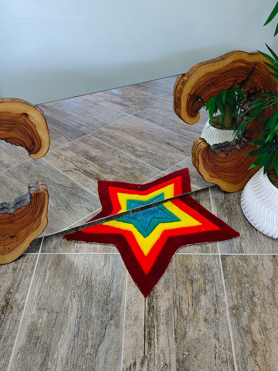 Ayna Önü Halısı - Ayna Önü Kilim Yıldız Tufting Halı