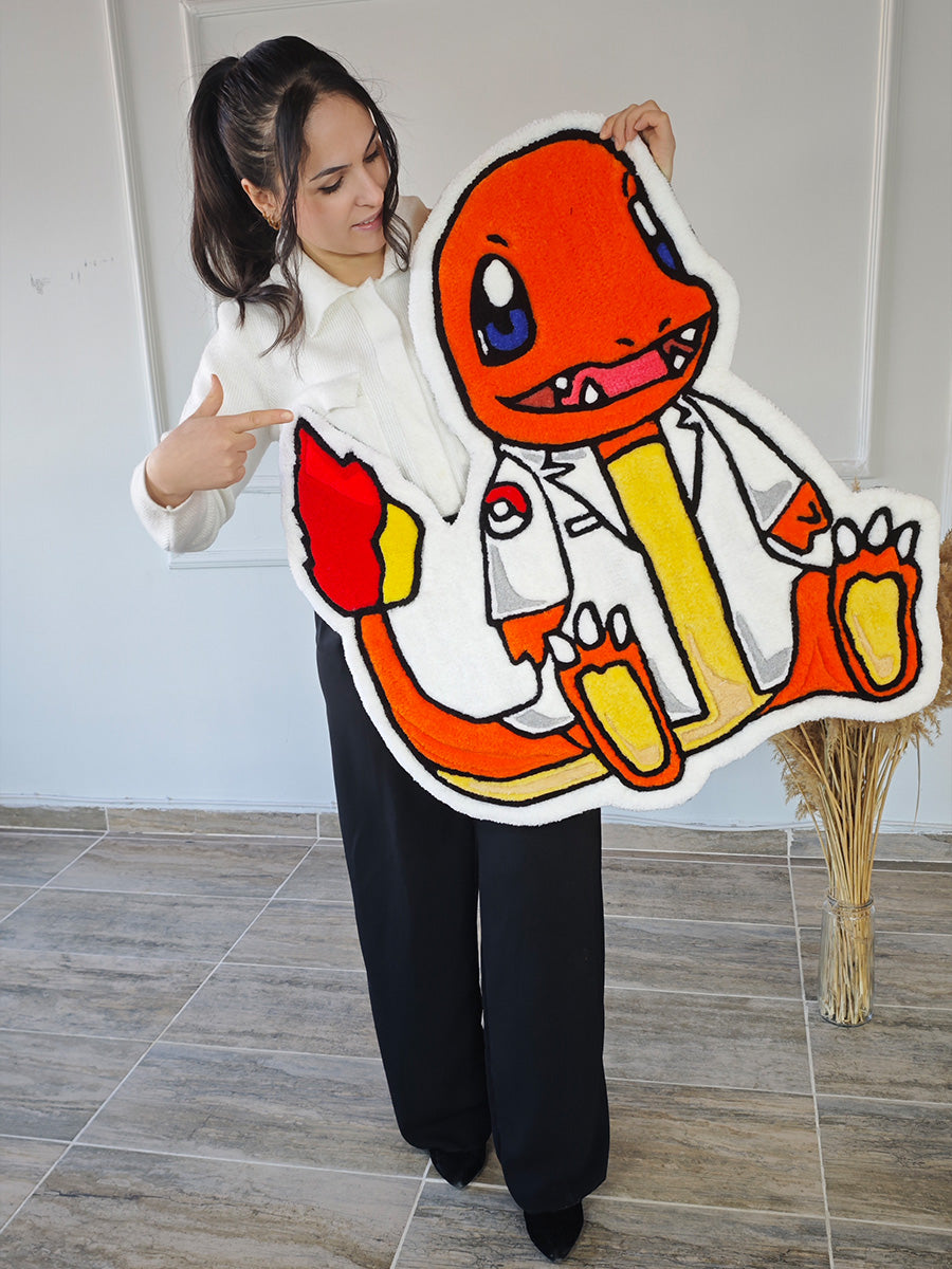 Doktor Charmander Halı Charmander Kilim Pokemon Tufting Halısı