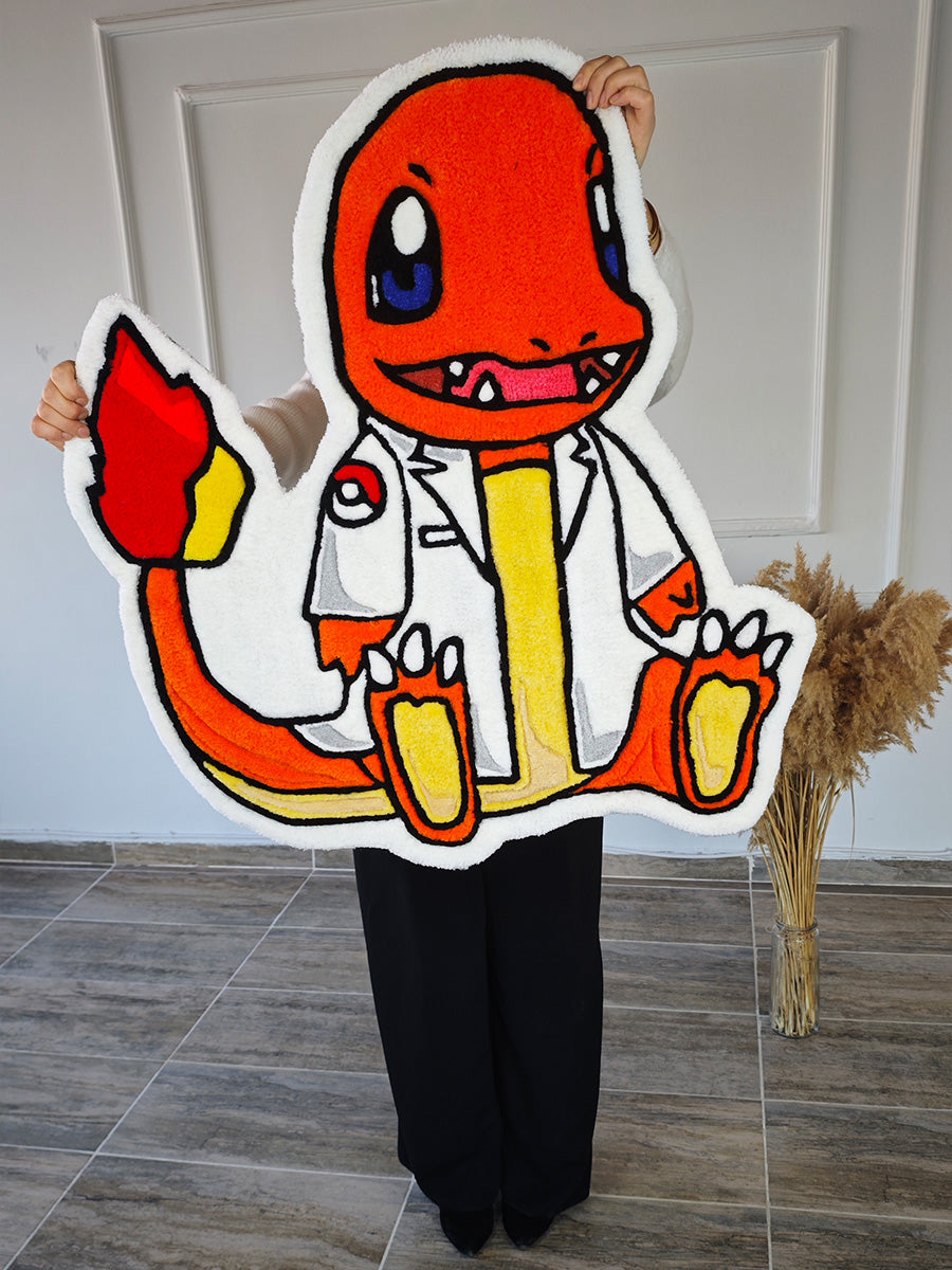 Doktor Charmander Halı Charmander Kilim Pokemon Tufting Halısı