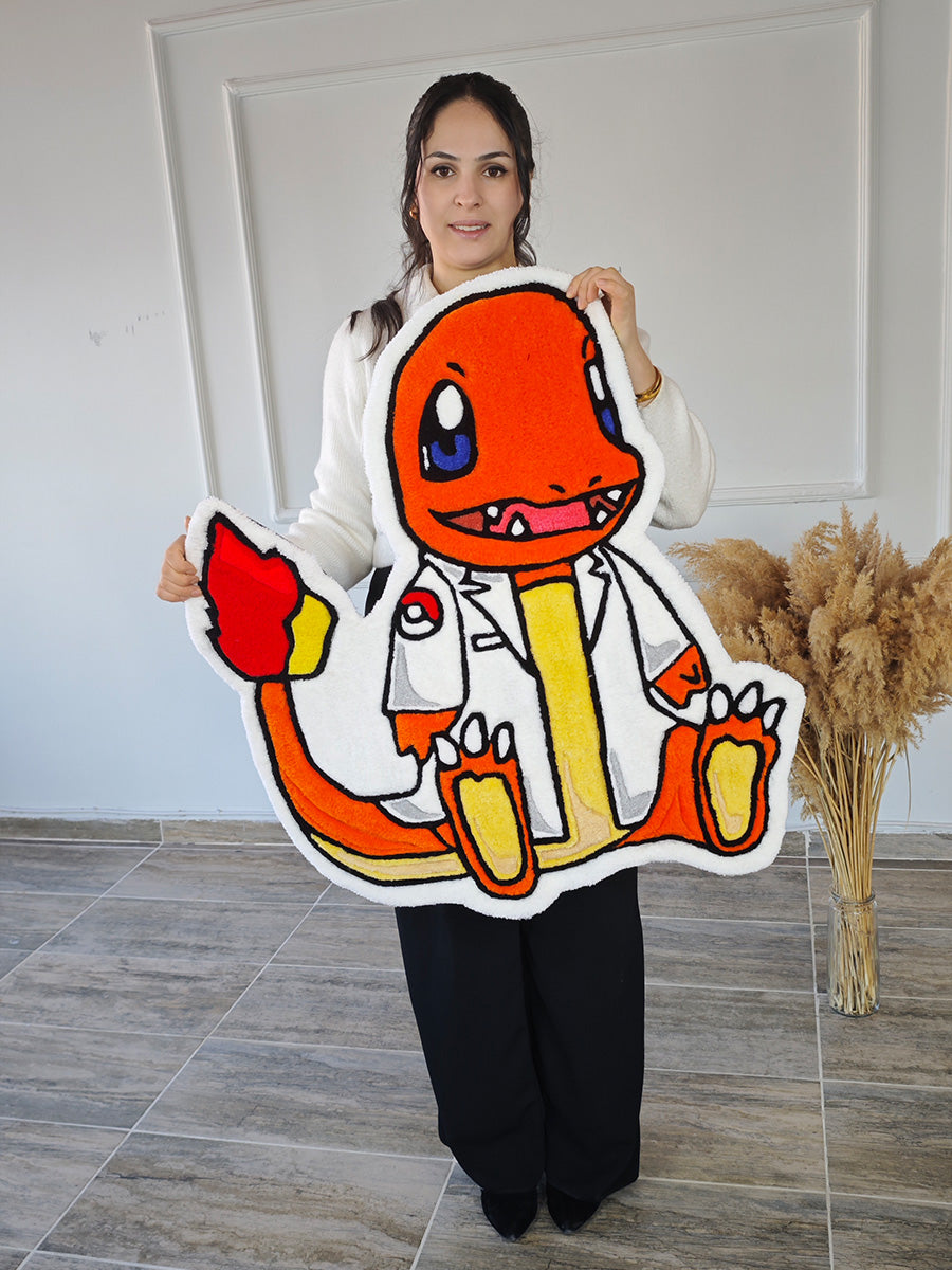 Doktor Charmander Halı Charmander Kilim Pokemon Tufting Halısı
