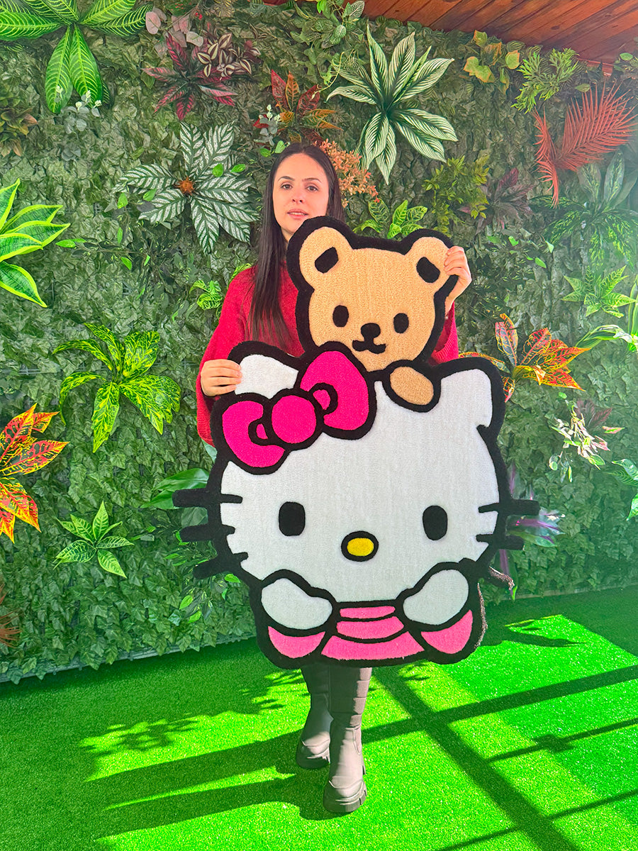 Hello Kitty Duvar Halısı Ayıcıklı Çocuk Halısı Tufting Halı