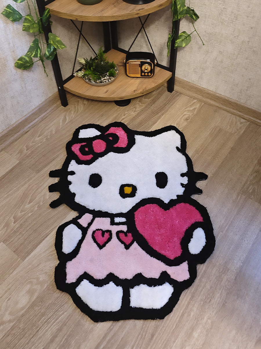 Hello Kitty Halısı Kilim Çocuk Odası Halısı Tufting Halısı