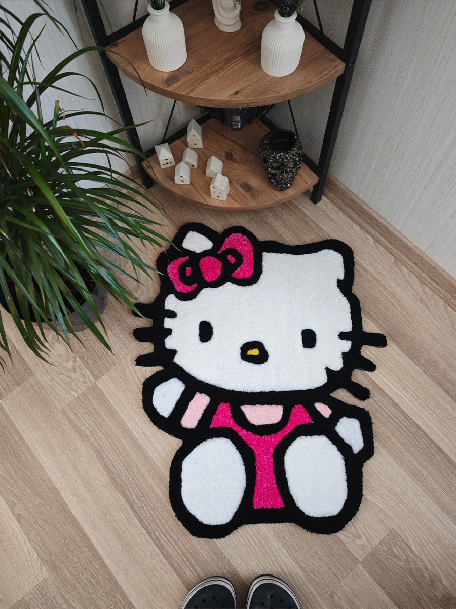 Hello Kitty Tufting Halısı Kilim Hello Kitty Çocuk Odası Halı