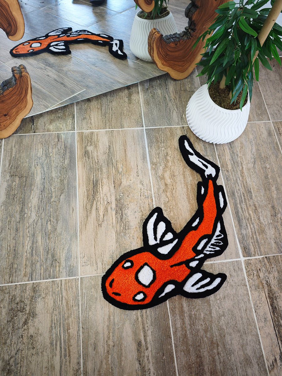 Koi Balığı Halı - Japon Balığı Kilim Tufting Halısı
