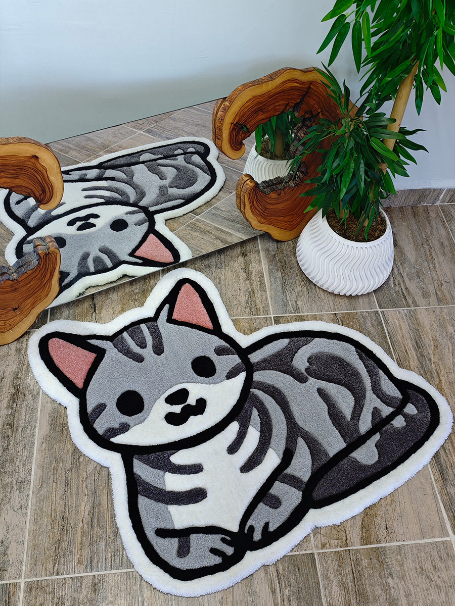 Kedi Halı Kilim Çocuk Halısı Kedi Halısı Tufting Halısı