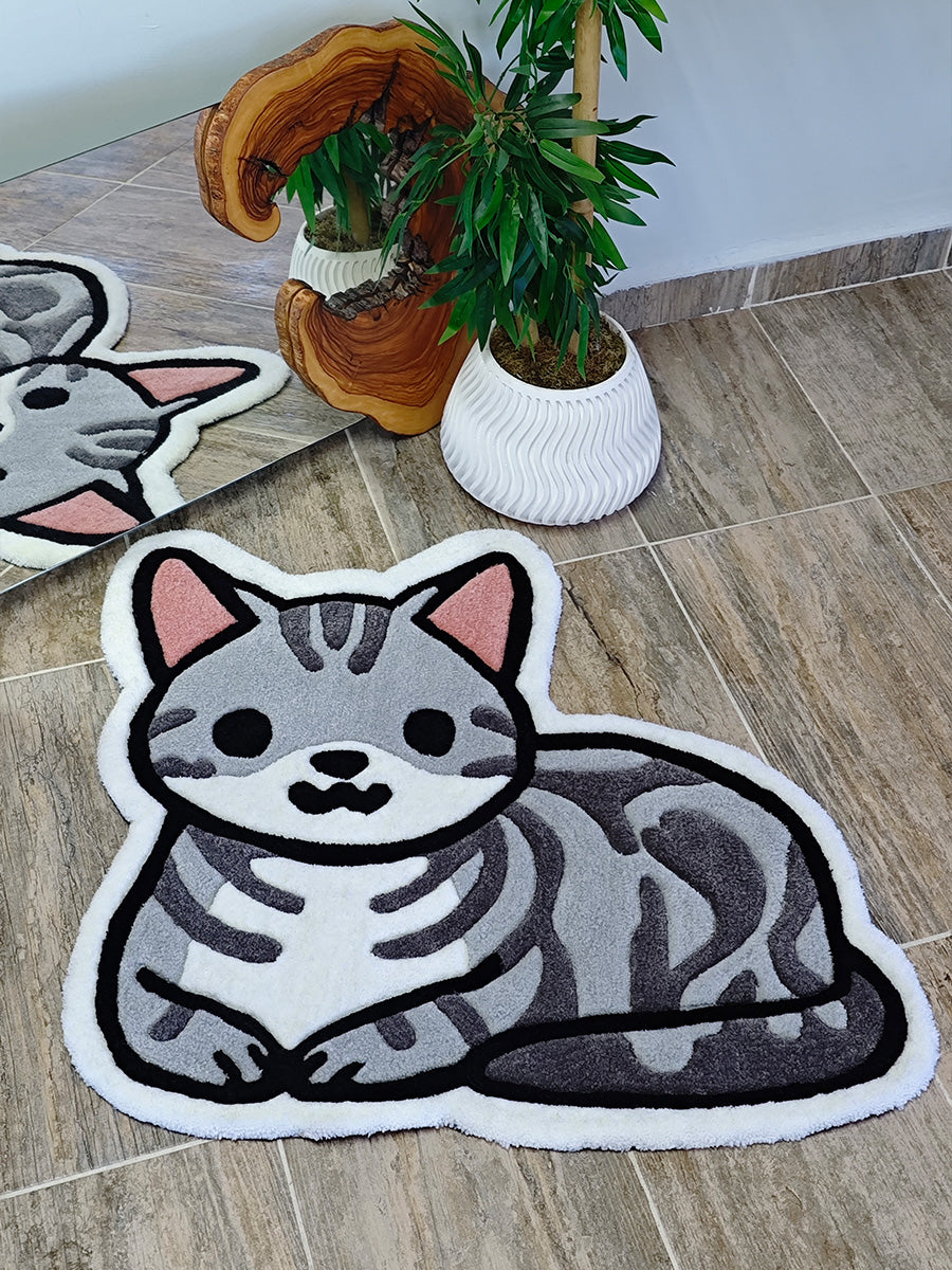Kedi Halı Kilim Çocuk Halısı Kedi Halısı Tufting Halısı