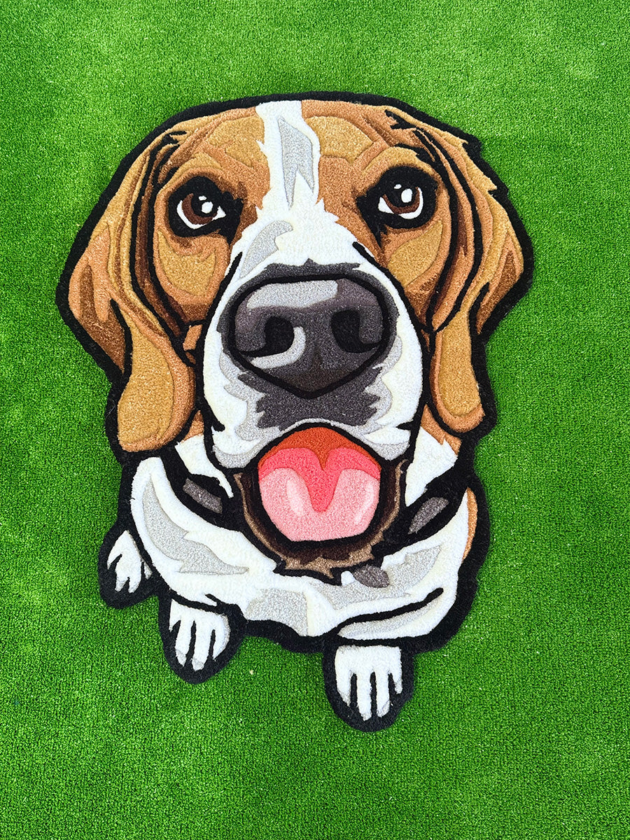 Köpek Desenli Halı Köpek Portre Halı Tufting Halısı