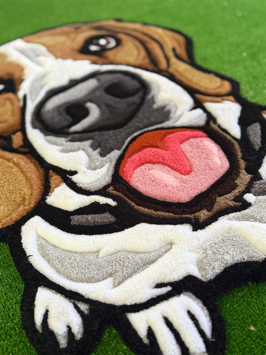 Köpek Desenli Halı Köpek Portre Halı Tufting Halısı