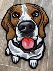 Köpek Desenli Halı Köpek Portre Halı Tufting Halısı