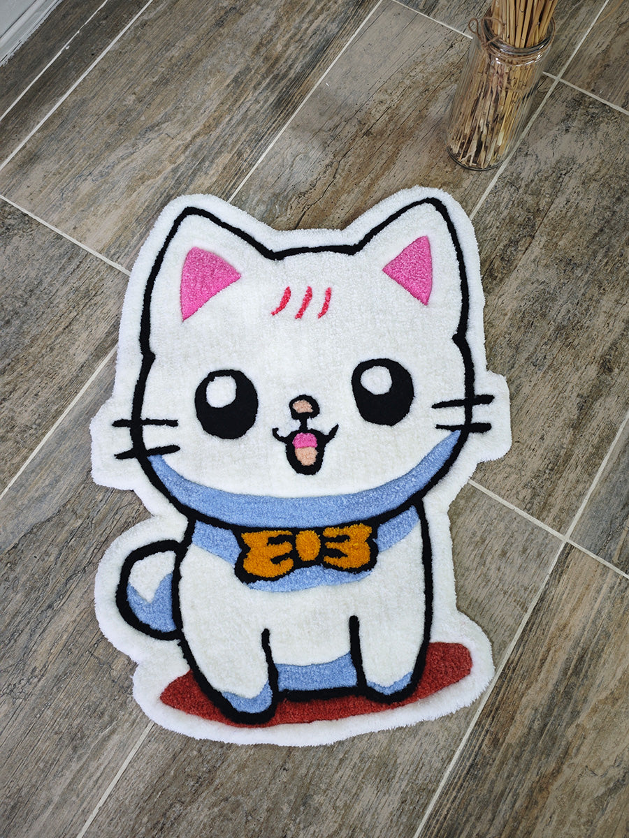 Maneki Kedi Halısı Şans Kedisi Neko Kilim Tufting Halı