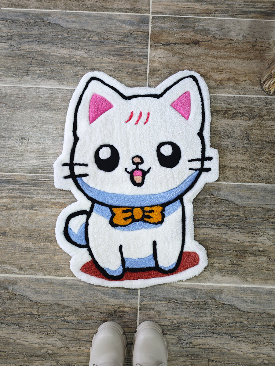 Maneki Kedi Halısı Şans Kedisi Neko Kilim Tufting Halı