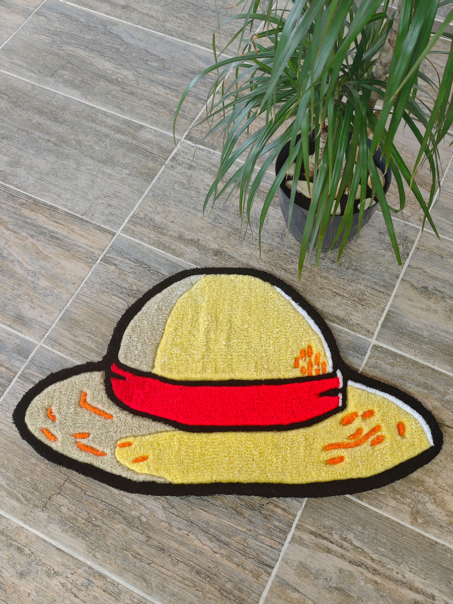 One Piece Halı Anime Luffy Şapkası Kilim Tufting Halısı