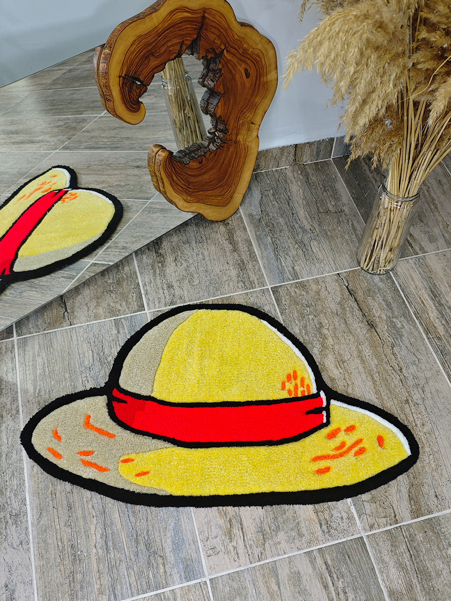 One Piece Halı Anime Luffy Şapkası Kilim Tufting Halısı