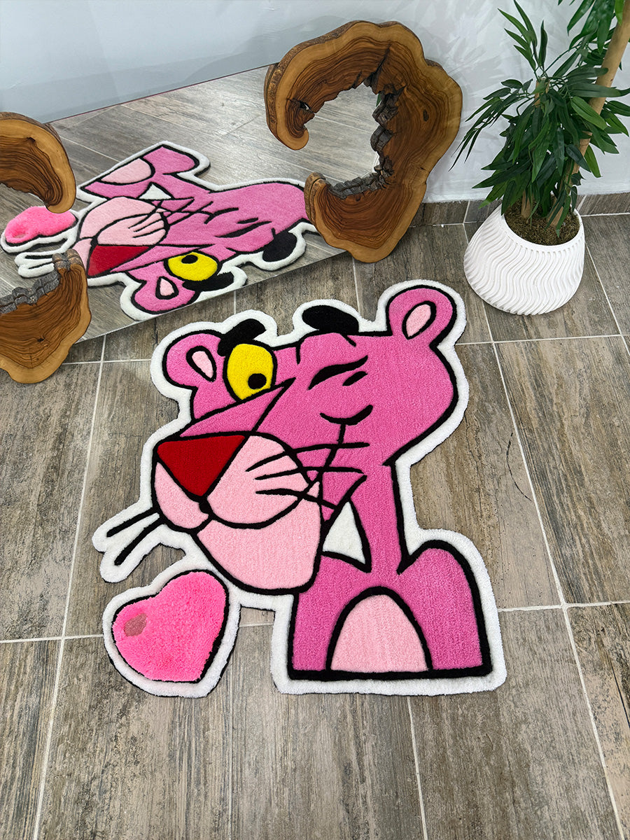Pembe Panter Halı Çocuk Odası Halısı Tufting Halısı