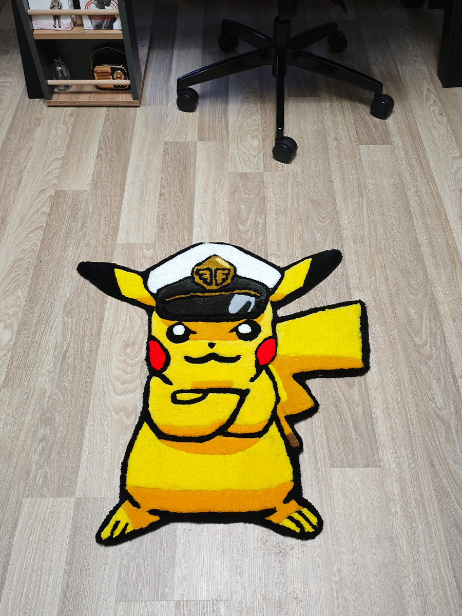 Kaptan Pikachu Halı Pokemon Halı Pikachu Tufting Halısı