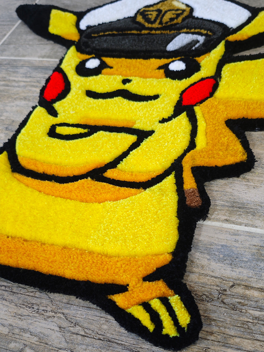 Kaptan Pikachu Halı Pokemon Halı Pikachu Tufting Halısı