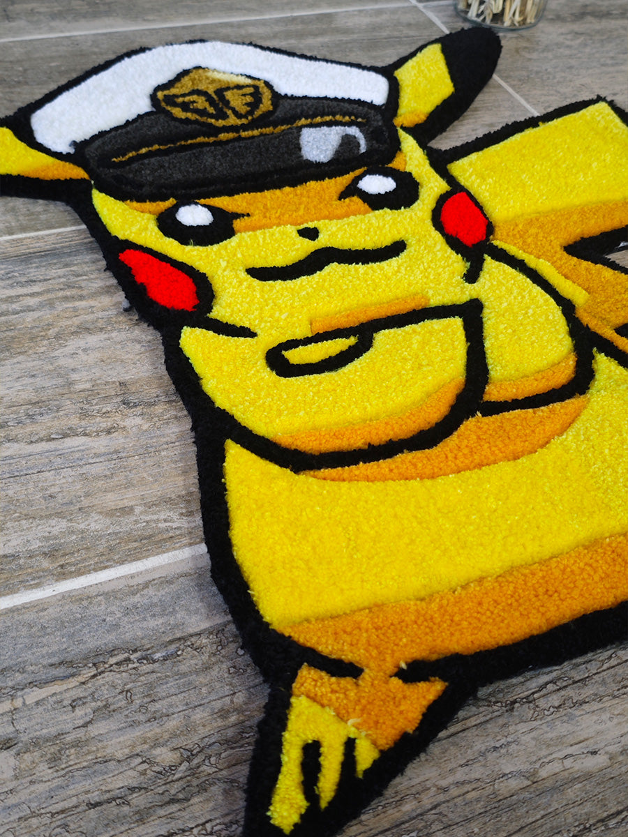 Kaptan Pikachu Halı Pokemon Halı Pikachu Tufting Halısı
