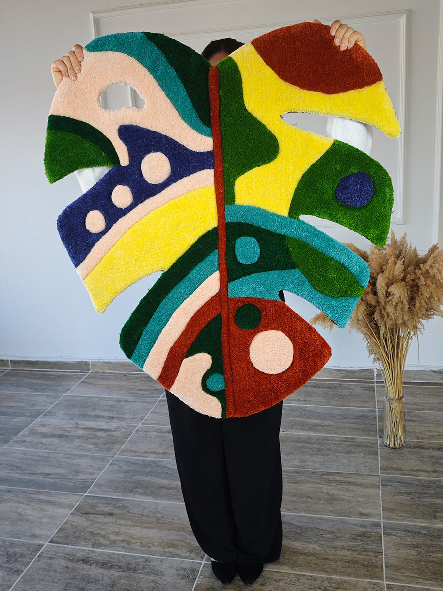 Yaprak Desenli Tufting Halısı Yaprak Halı Tufting Halı
