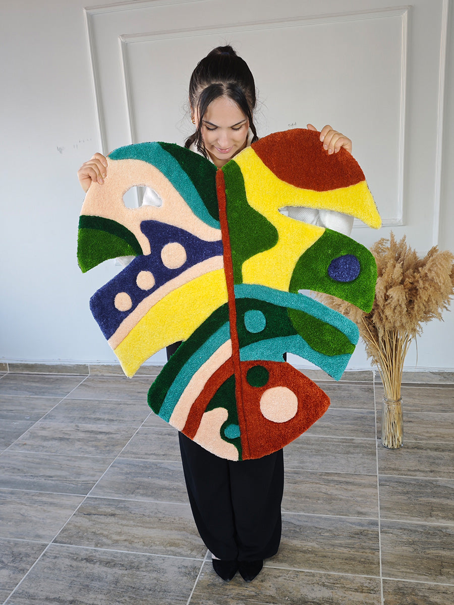 Yaprak Desenli Tufting Halısı Yaprak Halı Tufting Halı
