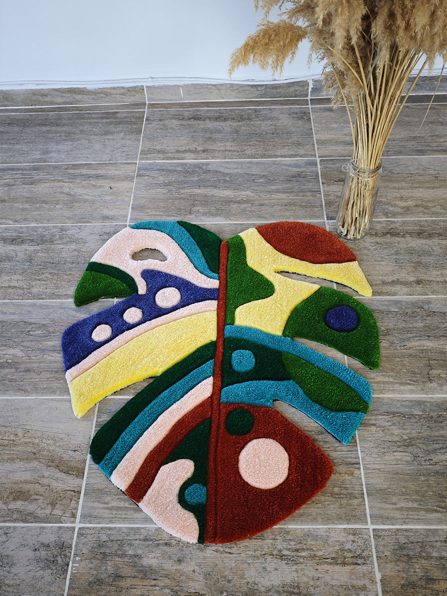 Yaprak Desenli Tufting Halısı Yaprak Halı Tufting Halı
