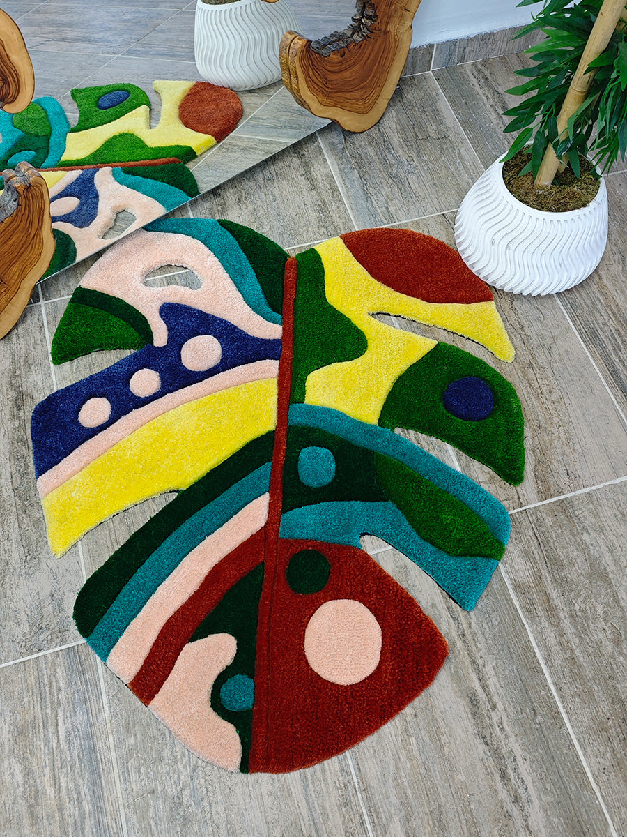 Yaprak Desenli Tufting Halısı Yaprak Halı Tufting Halı