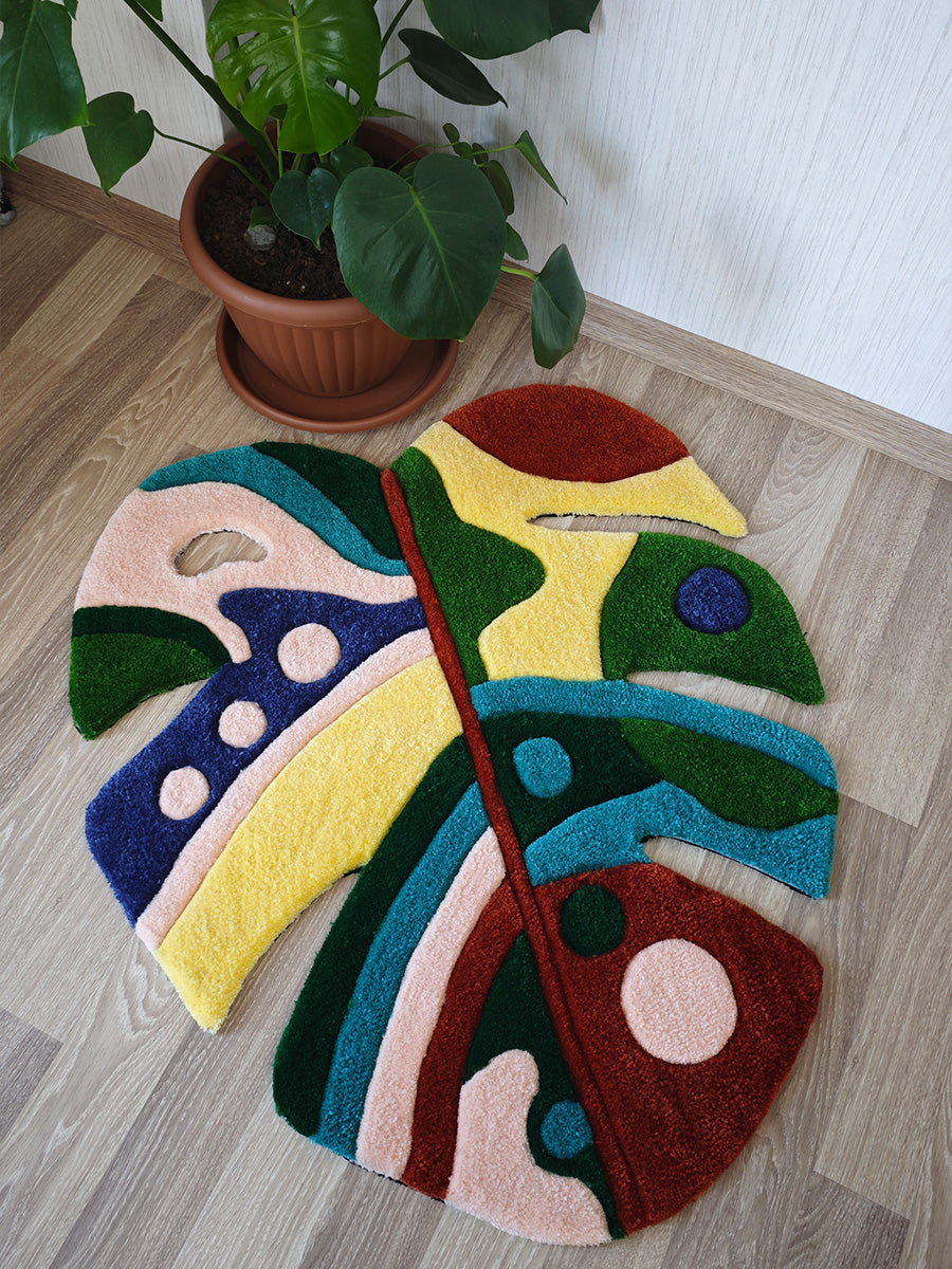 Yaprak Desenli Tufting Halısı Yaprak Halı Tufting Halı