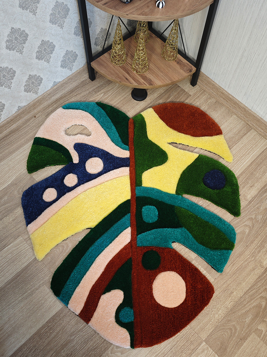 Yaprak Desenli Tufting Halısı Yaprak Halı Tufting Halı