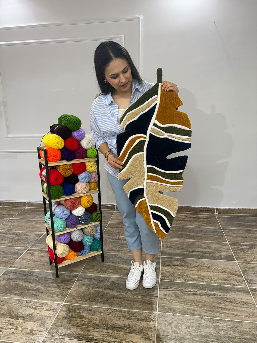 Yaprak Tufting Halısı Kilim Yaprak Halı Tufting Halı