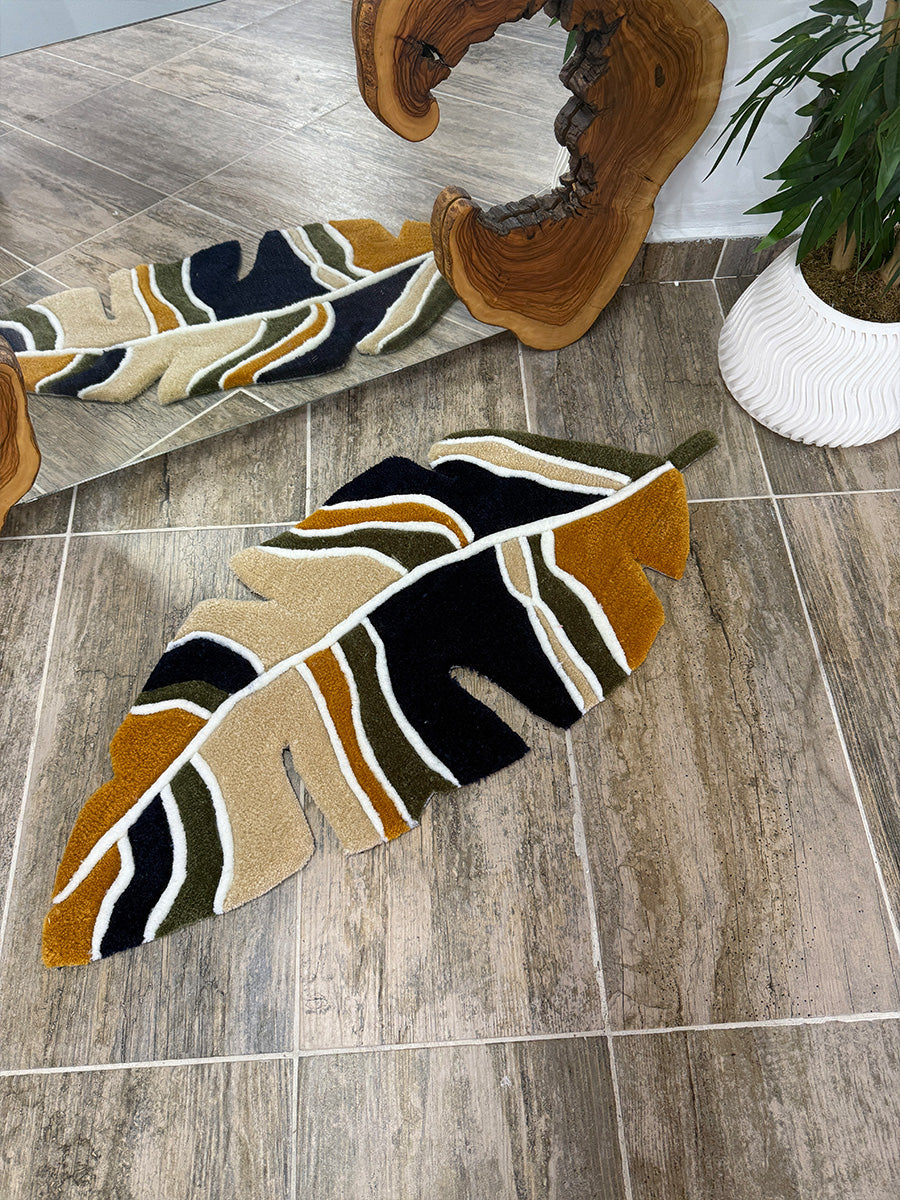 Yaprak Tufting Halısı Kilim Yaprak Halı Tufting Halı
