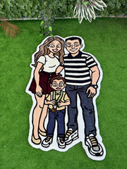 FAMORA 3-Person Family Portrait | Handmade Tufted Rug