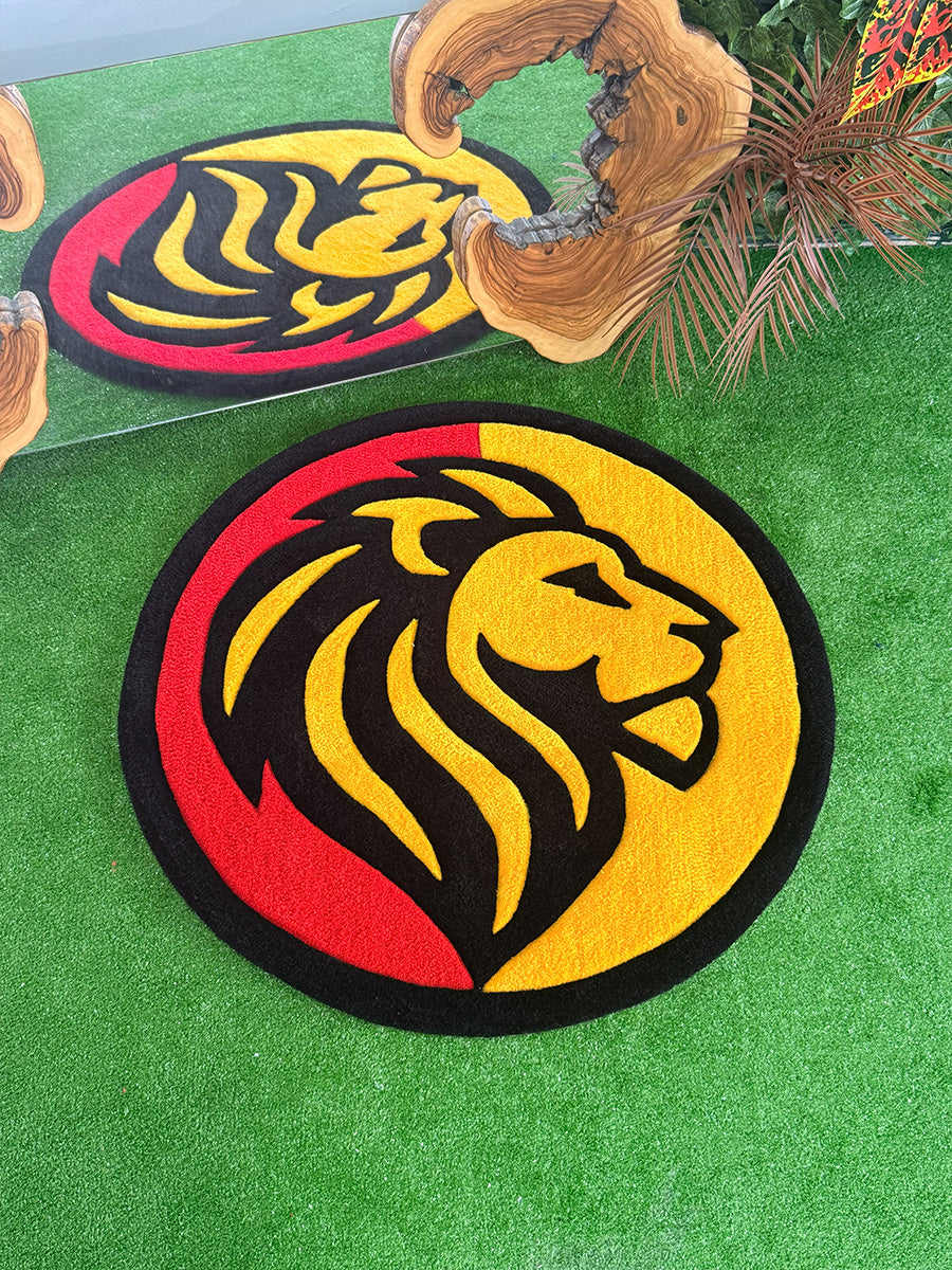 Aslan Taraftar Tufting Halısı - Sarı Kırmızı Aslan Halı