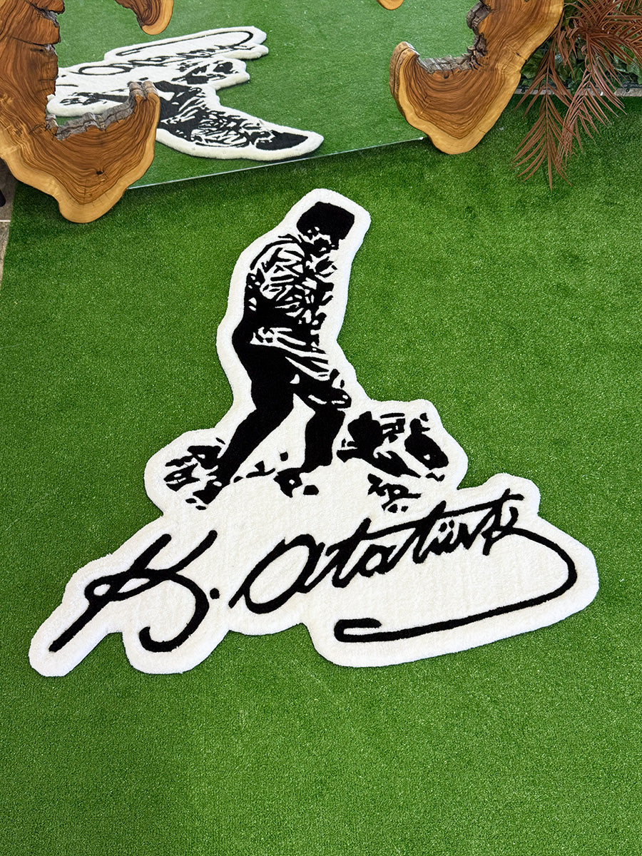 Atatürk Duvar Halısı Tufting Halı - Kemal Atatürk İmzası