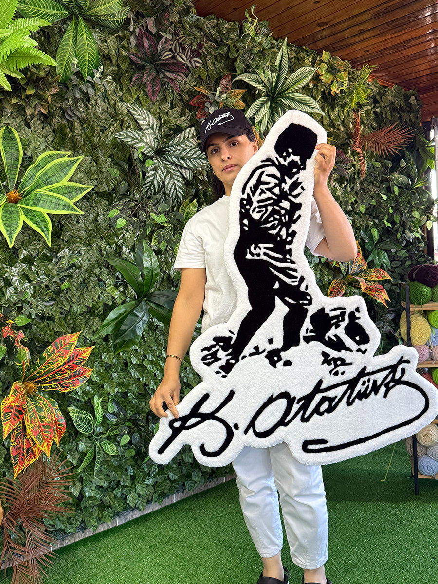 Atatürk Duvar Halısı Tufting Halı - Kemal Atatürk İmzası