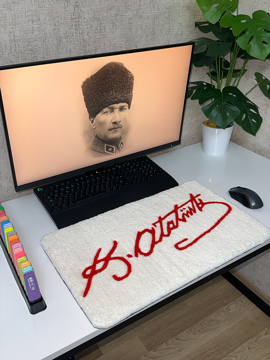 K. Atatürk İmza Edition 02 | El Yapımı Tufting Klavye Pedi
