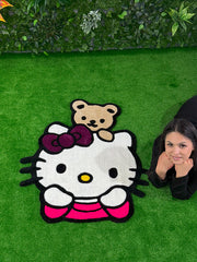 Ayıcık Hello Kitty Ayıcıklı Çocuk Halısı Tufting Halı