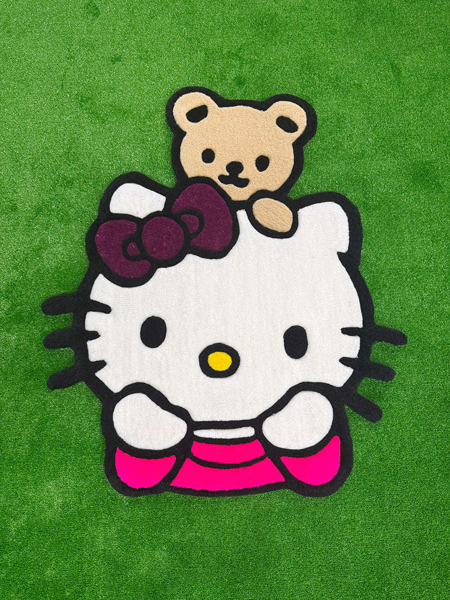 Ayıcık Hello Kitty Ayıcıklı Çocuk Halısı Tufting Halı