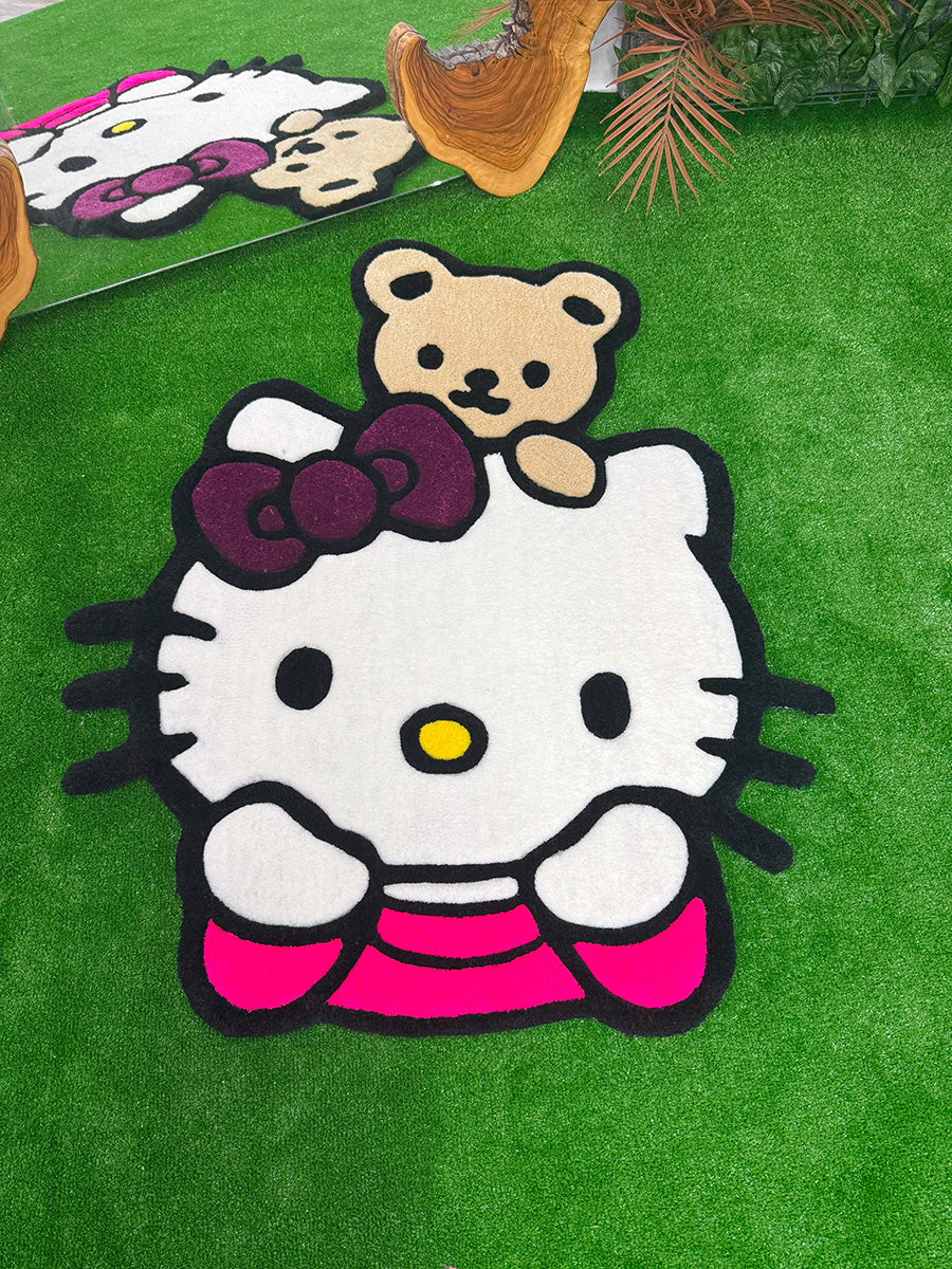 Ayıcık Hello Kitty Ayıcıklı Çocuk Halısı Tufting Halı