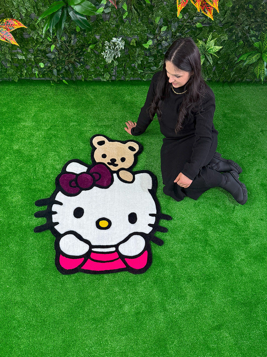 Ayıcık Hello Kitty Ayıcıklı Çocuk Halısı Tufting Halı