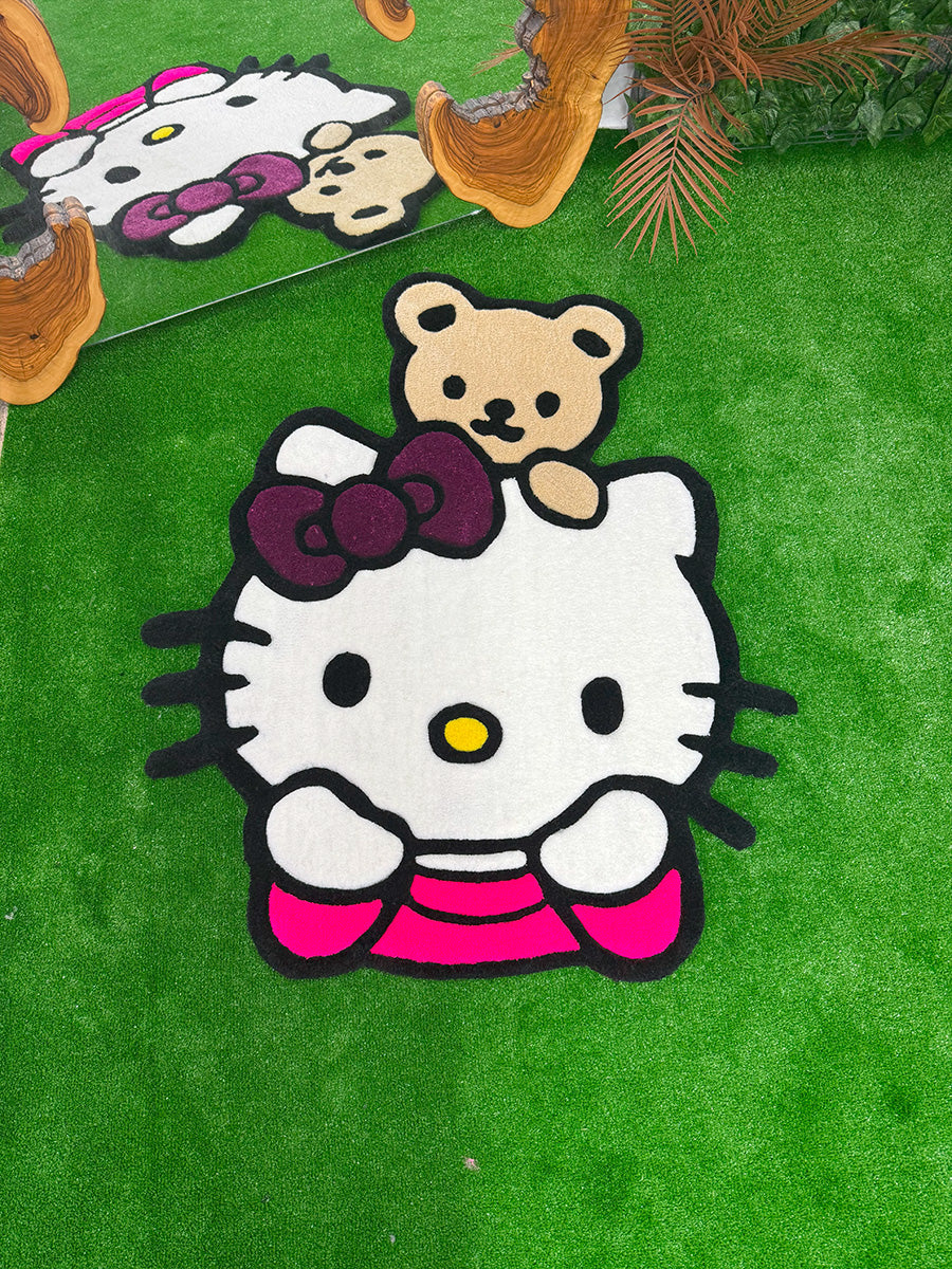 Ayıcık Hello Kitty Ayıcıklı Çocuk Halısı Tufting Halı