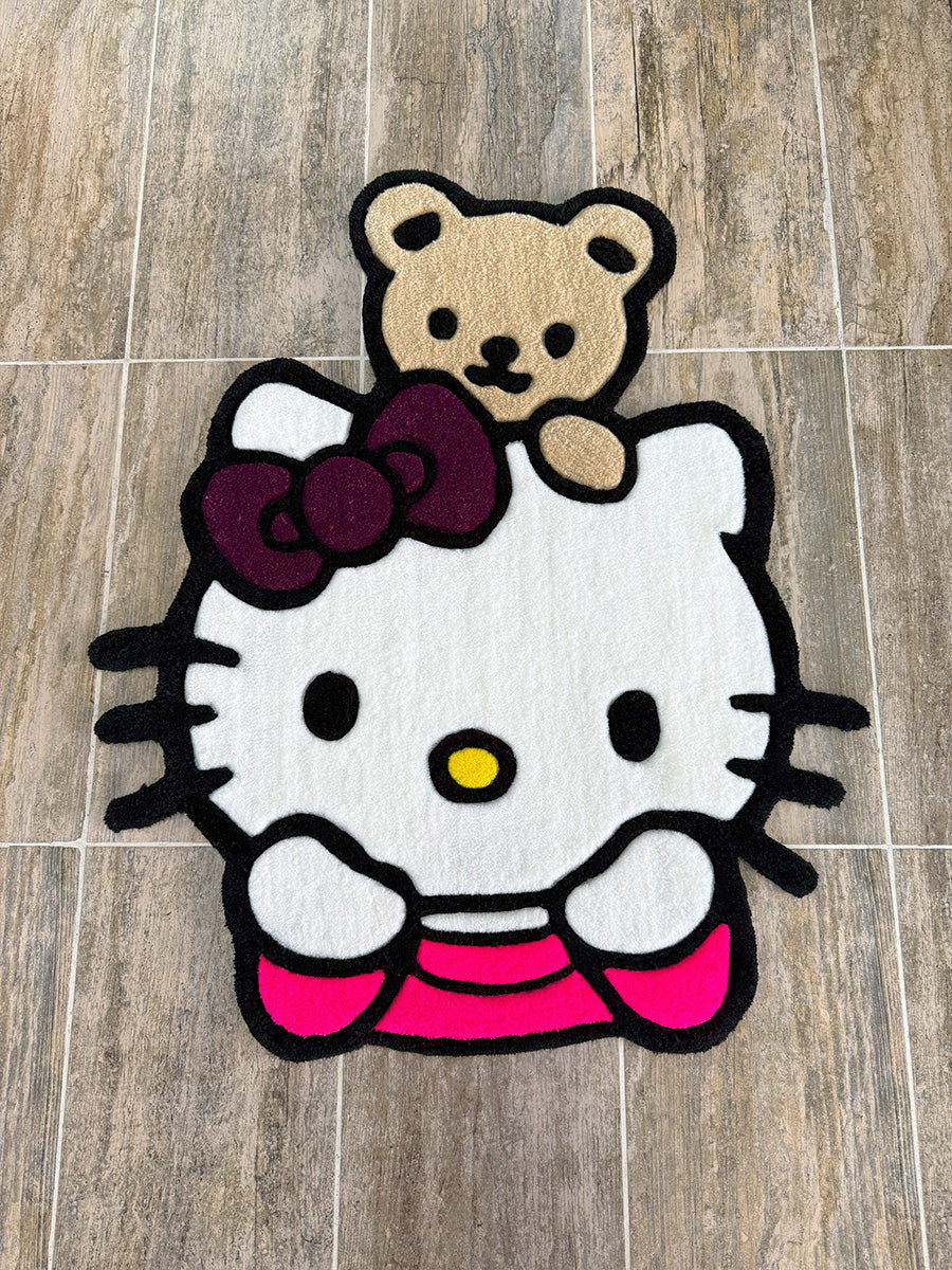 Ayıcık Hello Kitty Ayıcıklı Çocuk Halısı Tufting Halı