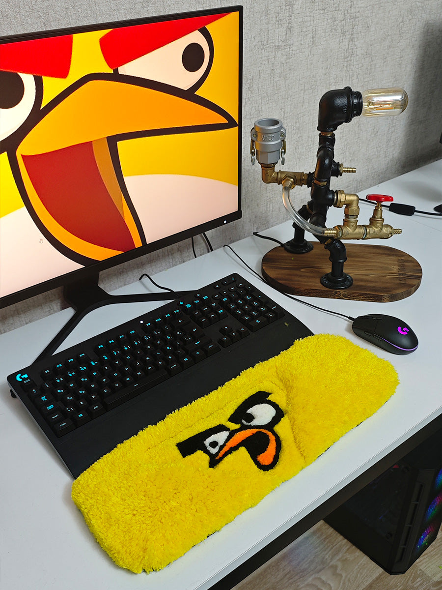 Chuck Angry Birds Mousepad Tufting Yumuşak Klavye Mouse pad Sarı