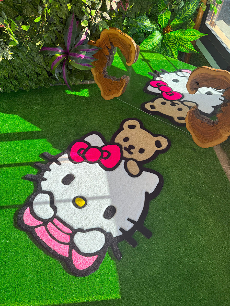 Hello Kitty Duvar Halısı Ayıcıklı Çocuk Halısı Tufting Halı
