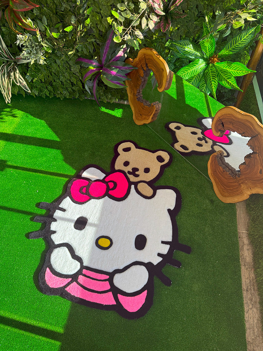 Hello Kitty Duvar Halısı Ayıcıklı Çocuk Halısı Tufting Halı