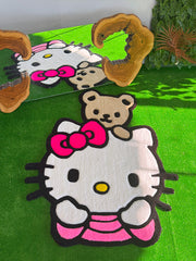 Hello Kitty Duvar Halısı Ayıcıklı Çocuk Halısı Tufting Halı
