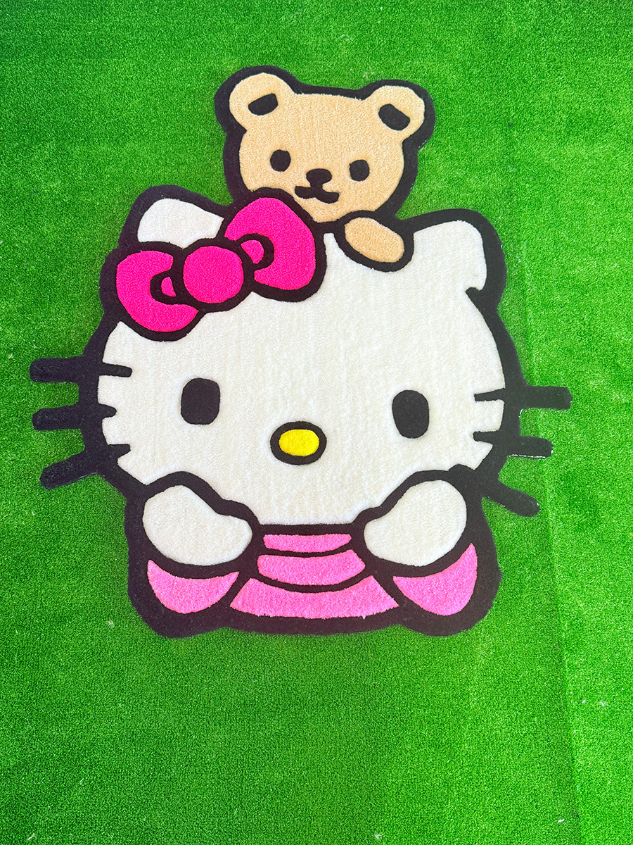 Hello Kitty Duvar Halısı Ayıcıklı Çocuk Halısı Tufting Halı