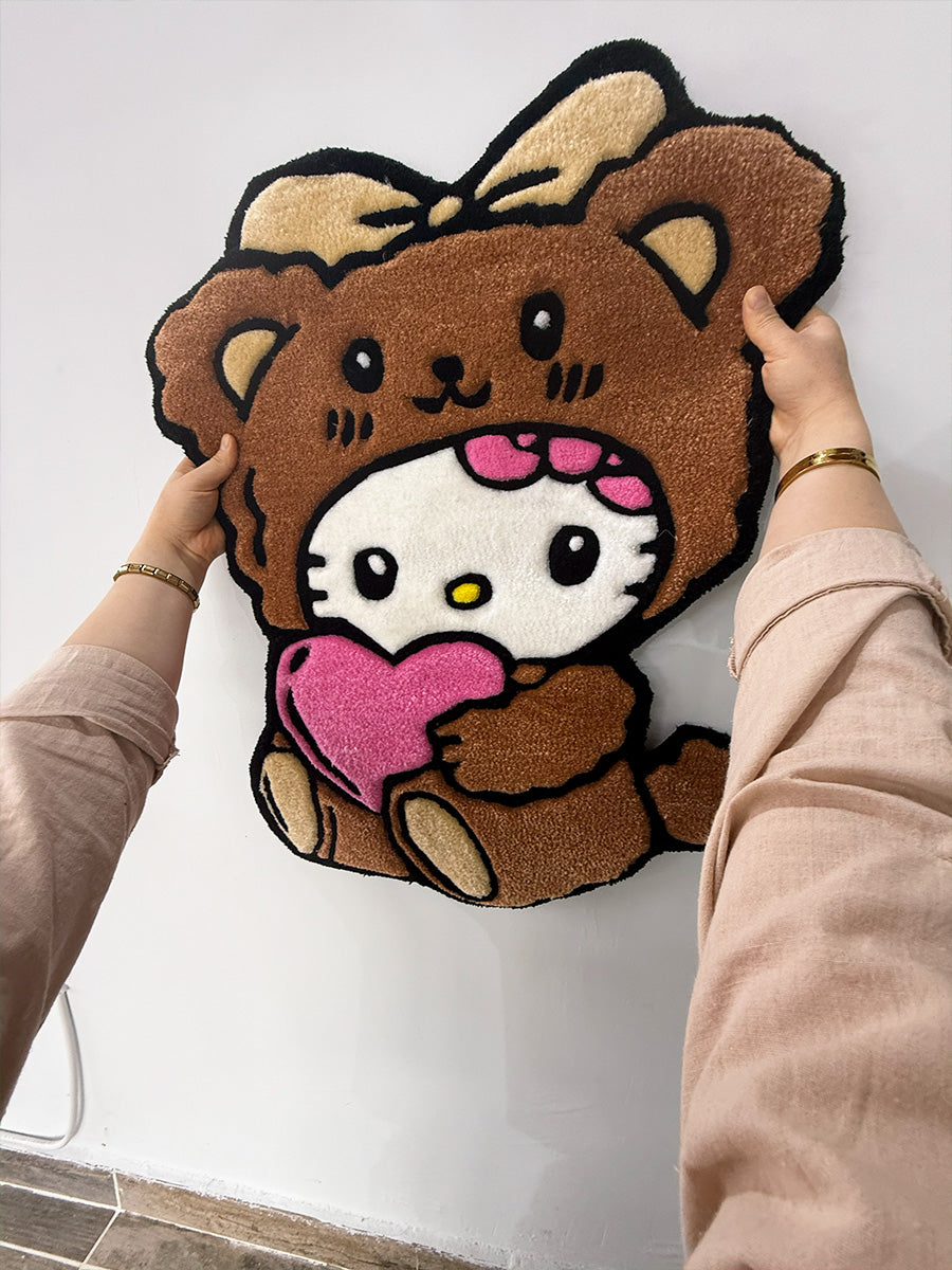 Hello Kitty Brown Edition | Handmade Tufted Rug