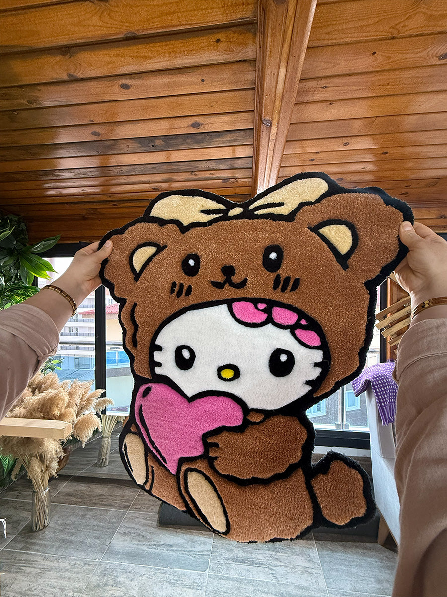 Hello Kitty Brown Edition | Handmade Tufted Rug