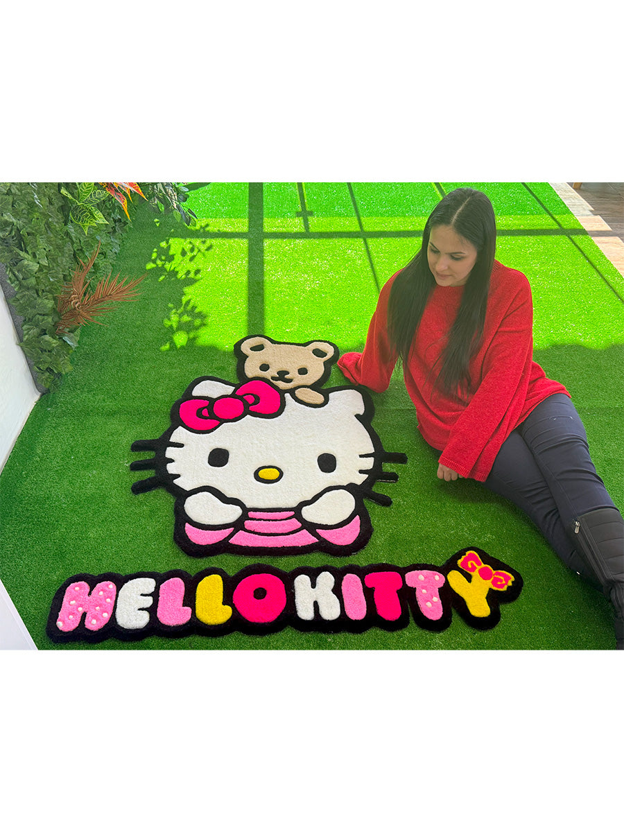 Hello Kitty Set Ayıcıklı Çocuk Halısı Tufting Halı 2'li